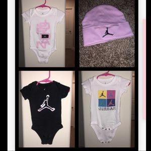 Jordan Onesie’s with a Beanie.